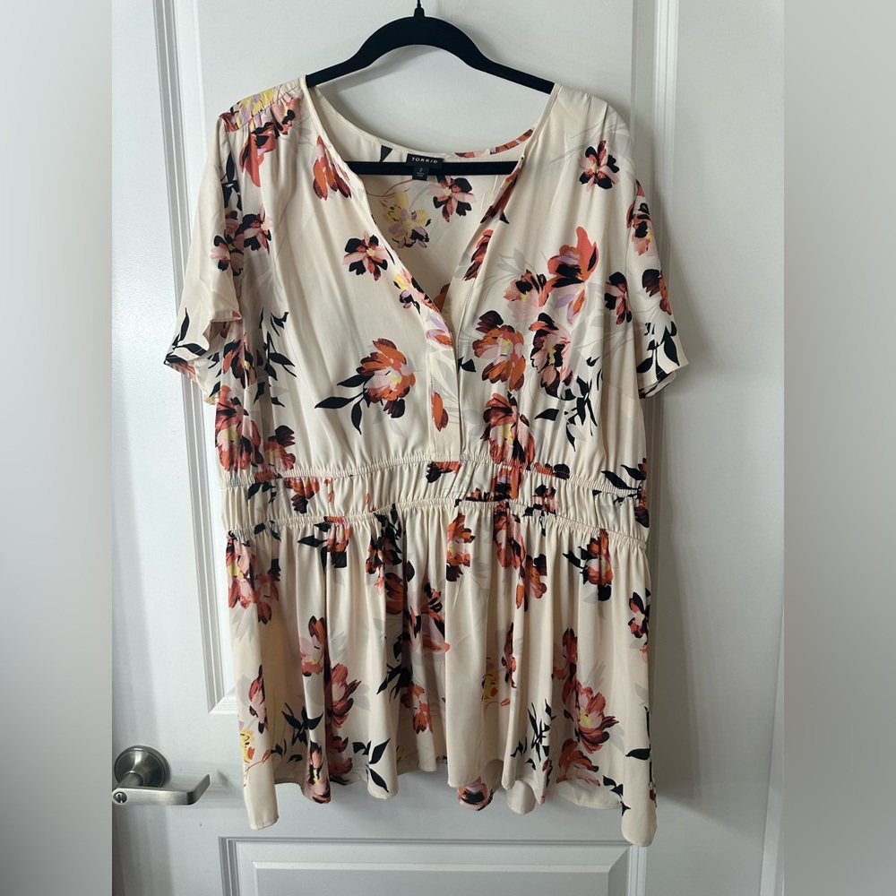Floral Print blouse with V-Neck
